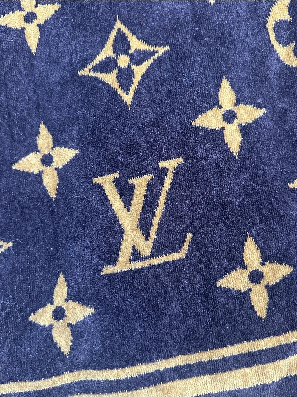 Louis Vuitton Black & Gold Monogram Beach Towel